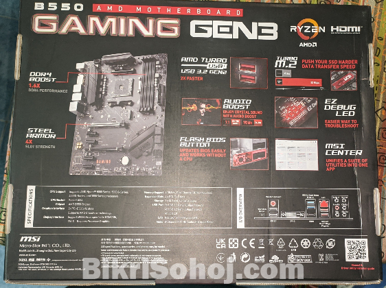 MSI B550 GEN3 AMD AM4 ATX Motherboard (Warranty Available)